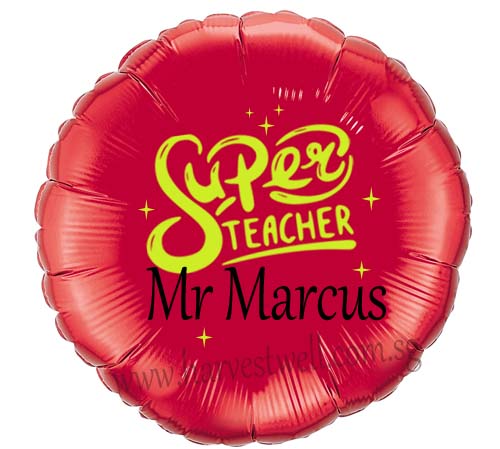 Customize Print Super Teacher on Foil Balloon